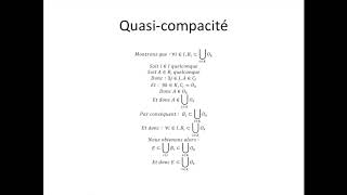 Espaces topologiques partie 37  Quasicompacité [upl. by Percival]