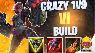 WILD RIFT  CRAZY 1V9 HYPERCARRY VI BUILD  Challenger Vi Gameplay  Guide amp Build [upl. by Libbie]