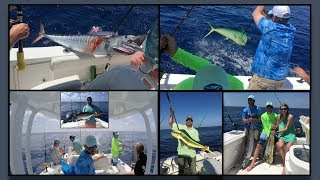 Landing a Boatload of Wahoo Dolphin amp Black Fin Tuna  SC Offshore Trolling May 2018 [upl. by Derfla]