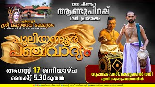 🔴 LIVE  MAJORSET PANCHAVADYAM BY OTTAPPALAM HARI amp TEAM  PULIYANNUR SREE MAHADEVA TEMPLE KOTTAYAM [upl. by Gracie]