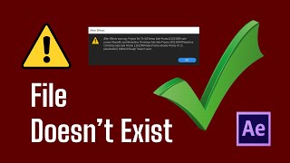Solved After Effect File Doesnt Exist [upl. by Tletski]