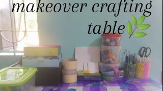 Makover crafting table Stationary Organization🌿makover organization [upl. by Kcirdderf]