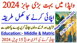 WAPDA JOBS APPLY 2024  HOW TO APPLY WAPDA JOBS 2024  TODAY ALL PAK WAPDA JOBS [upl. by Sudnor]