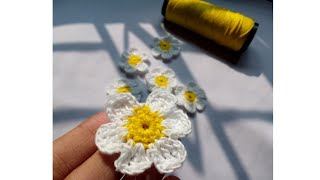 কুশিকাটা ফুলVery easy crochet flower kushikata full tutorial crochetflower [upl. by Kerman338]