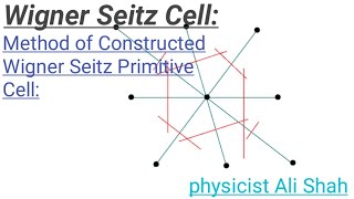 Wigner Seitz CellThe Method of Constructed Wigner Seitz Primitive CellSolid State Physics [upl. by Lyrac]