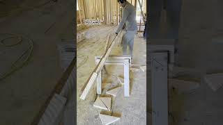 Building the stairs diy logbuilding carpentry wood woodworking construction hardwork stairs [upl. by Vas309]