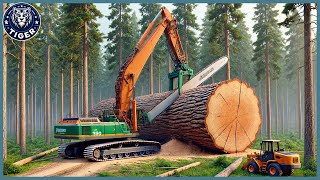 199 Incredible Fastest Big Chainsaw Cutting Tree Machines ▶24 [upl. by Clintock]