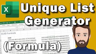 3 Ways to Make Unique Lists in Excel  GUIDUUID Generator [upl. by Gerdy]