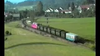 ex DB V200 bringt 93 1332 und BLVZug von Metten nach Viechtach am 681988 [upl. by Zuliram495]