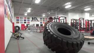 Flipping JJ Watts 1000 lb tire at NX Level [upl. by Ahola]