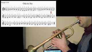 beginners trumpet lessons  Ode to Joy  Beethoven [upl. by Fasano770]