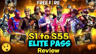 All Elite Pass Bundle Review In Free Fire  Season 1 To Season 55 Elite Pass Bundle Review Free Fire [upl. by Eillah494]