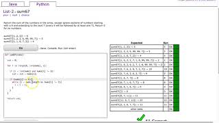 Codingbat Compare JavaPython  sum67 [upl. by Napoleon605]