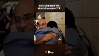 Gukesh HUGS Father after Winning the World Championship 🥹♥️ gukesh chess [upl. by Gisella]