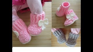 Crochet baby booties tutorial newborn 03 months 06 months © Designed by Happy Crochet Club [upl. by Oona621]