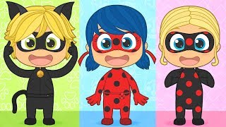 Cabeza hombros rodillas y pies con LADYBUG 🐞 Aprender cantando con Ladybug Cat Noir y Antibug [upl. by Saideman]