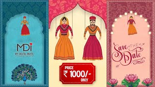 Latest Marwari Wedding Invitation Video 2021 👫 Traditional Rajasthani Theme  MDI027 [upl. by Adnohsak785]