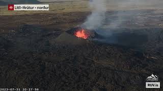 Day 22 Iceland Eruption 12 hours Time Lapse 31st July 2023 [upl. by Ayotak121]