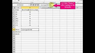 How to calculate Mean Median Mode using excel [upl. by Keraj645]