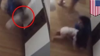 9yearold boy heroically catches baby brother falling from diaper changing table  TomoNews [upl. by Nuahc]