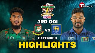 Extended Highlights  Bangladesh vs Sri Lanka  3rd ODI  T Sports [upl. by Arnulfo]