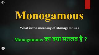 Monogamous meaning in Hindi  Monogamous ka kya matlab hota hai  daily use English words [upl. by Tol]