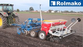 Rolmako U693 disc harrow with a transport tyre roller and coupling to a seeder [upl. by Nary]