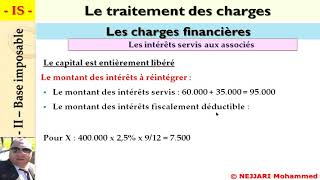 fiscalité IS  traitement des charges  charges financières [upl. by Cirdet]