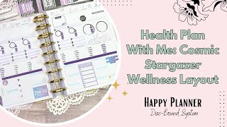 Health Plan With Me Purple Cosmic Stargazer Theme  Happy Planner Wellness Layout Heal From Within [upl. by Lorak]