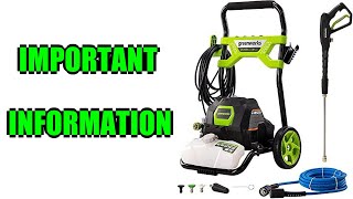 Review Greenworks 2000 PSI 1 Important Information [upl. by Radec945]