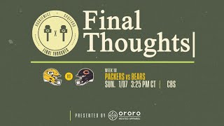 Final Thoughts Packers vs Bears [upl. by Terej]