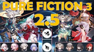 HSR 25 NEW PURE FICTION 3  Clara Feixiao March7 amp Firefly Himeko 3 Star Clear Auto Battle [upl. by Leinaj]