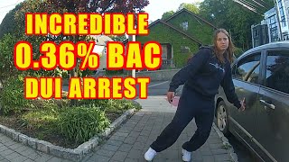 Bodycam DUI Arrest  26YearOld Woman Blows a 036 Breath Alcohol Concentration [upl. by Gerald]