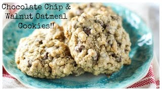 Chocolate Chip and Walnut Oatmeal Cookies  Cooking Video  Honest amp Tasty [upl. by Daiz732]