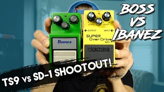 Boss SD1 vs Ibanez TS9  Tube Screamer vs Super Overdrive Shootout  Metal [upl. by Gussy]