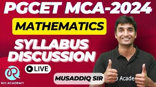 PGCET MCA2024  Mathematics  Syllabus Discussion [upl. by Muncey]