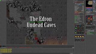 Tibia New Server Where to Hunt RP lvl 50 Edron Undead Caves [upl. by Nnyla]