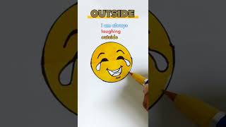 How to draw a crying laughing emoji drawing art sad reality  satisfying  shorts  creative viral [upl. by Kirsteni]