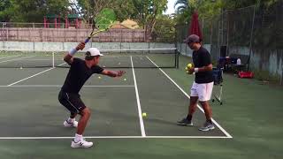 Professional tennis training with coach Brian Dabul Federer Nadal Djokovic [upl. by Nimzaj]