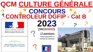 QCM Culture générale  Annales controleur DGFIP  202223  concours fonctionnaire  quizv2 [upl. by Akilegna]