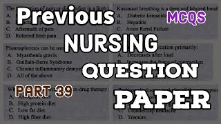 Most repeated nursing MCQs from previous nursing question papers for 2023 staff nurse exam [upl. by Neuburger]