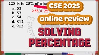 Civil Service Exam Reviewer 2025  Solving Percentage [upl. by Moneta]