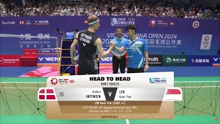 Loh Kean Yew SGP vs Anders Antonsen DEN 5  China Open 2024 Badminton  R16 [upl. by Siouxie]