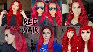 HOW TO dye dark hair bright red  WITHOUT bleach [upl. by Rena]