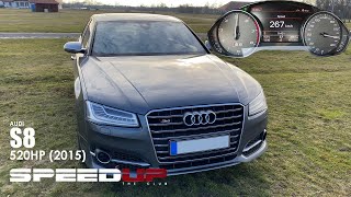 AUDI S8  520 HP  2015  ACCELERATION amp TOP SPEED TEST  0100  0200  100200  0250  DRAGY [upl. by Aivatan]