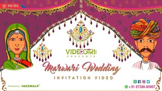 Traditional Rajasthani Marwari Wedding Invitation  VG701  Bride Side [upl. by Yulma]