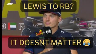 Max Doesnt Mind Lewis in Redbull 2024  Abu Dhabi press conference [upl. by Ramedlaw]