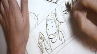 Takehiko Inoue  Part III Entintat Inking Slam Dunk  Saló del Manga de Barcelona 2014 [upl. by Suoilenroc]