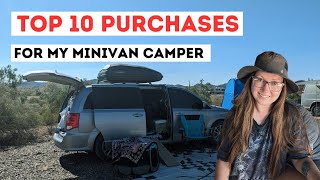 Top 10 Purchases for My Minivan Camper Conversion  Minimalist Van Life [upl. by Navarro648]