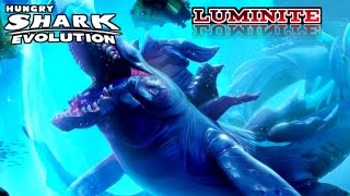 MEG 2  ALL 19 HUNGRY SHARK EVOLUTION UNLOCKED ALL SKIN UNLOCKED LUMINITE UNLOCKED [upl. by Airrat]